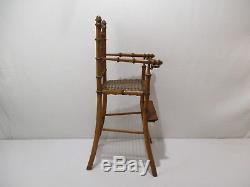 Ancienne Petite Chaise Haute De Poupee Jouet En Bois Facon Bambou Old Toys Doll