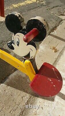 Ancienne rare balançoire à bascule Mickey et Donald année 40/50 art-Populaire