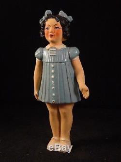 Ancienne rare poupée fillette terre de pipe composition France années 30 Gégé