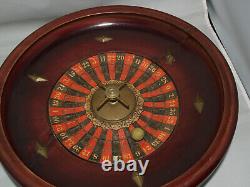 Ancienne roulette acajou Casino avec 0 & 00- Tambour Bois -31 cm H 6 cm