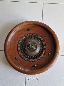 Ancienne roulette en bois 39 cm de diamètre
