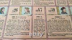Antique 9 plaques cartes cartons jeu loto Rois Empereurs jouet ancien