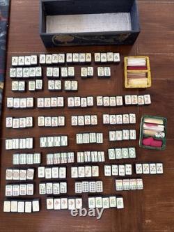 Authentique Jeu mah-jong Début XXe Bois Complet