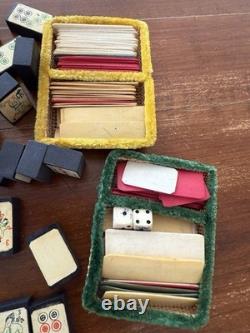 Authentique Jeu mah-jong Début XXe Bois Complet
