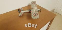 Avion JEP F252 tôle jouet ancien vintage mécanique + clef