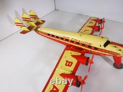 Avion Joustra ALBA Air France à moteur à clé Ultra Rare 6 hélices+éclairage