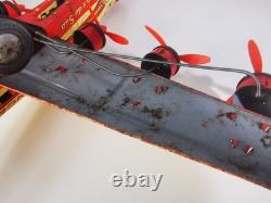 Avion Joustra ALBA Air France à moteur à clé Ultra Rare 6 hélices+éclairage