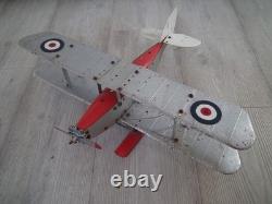 Avion. Tole. MECCANO. CONSTRUCTEURS D'AVION. GRAND HYDRAVION BIPLAN