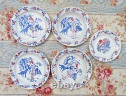 BEL ensemble de DINETTE ANCIENNE PETIT CHAPERON ROUGE de 37 pièces vers 1920