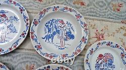 BEL ensemble de DINETTE ANCIENNE PETIT CHAPERON ROUGE de 37 pièces vers 1920