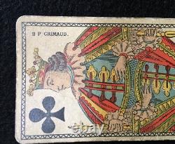 B. P. GRIMAUD Ancien JEU DE CARTES Tarot CACHET FISCAL 1890 Complet 78 Cartes