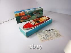 Bateau de course Alcyon Hornby 60-70 36cm Vintage Moteur fonctionne
