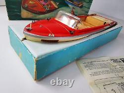 Bateau de course Alcyon Hornby 60-70 36cm Vintage Moteur fonctionne