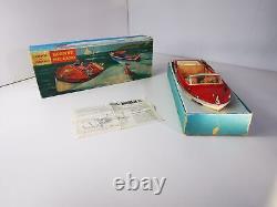 Bateau de course Alcyon Hornby 60-70 36cm Vintage Moteur fonctionne