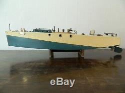 Bateau vapeur maquette ancienne 1950 canot automobile vintage steam boat