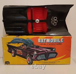 Batmobile plastique Batman & Robin MEGO + boîte d'origine (1974) RARE