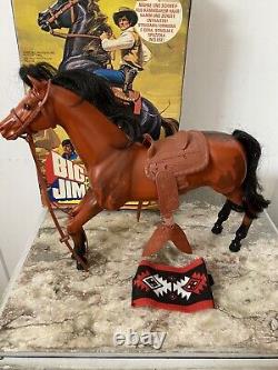 Big Jim Mattel 1979 Cheval Ouragan Tornado Mib Boîte Euro Réf 3532! Bel État