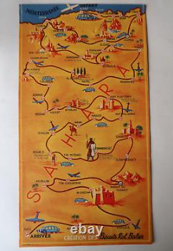 Biscuits Balier Planche Jeu Traversée du Sahara 41,5x22,5 Cm Henri Lhote 1930