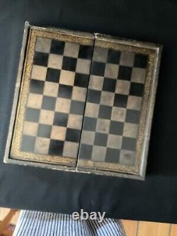 Boîte Ancienne Échecs et Backgammon