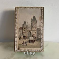 Boite à cubes lithographiés puzzles représentant Pragues XIXe en 6 vues M3763