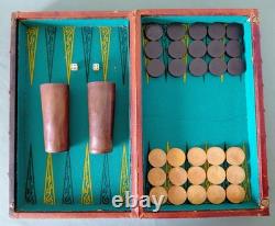 Boîte de jeu de Backgammon ancien Jacquet coffret 2 livres en cuir (Complet) Boîte de jeu de Backgammon ancien Jacquet coffret 2 livres en cuir (Complet)