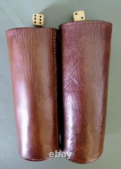 Boîte de jeu de Backgammon ancien Jacquet coffret 2 livres en cuir (Complet)