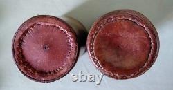 Boîte de jeu de Backgammon ancien Jacquet coffret 2 livres en cuir (Complet)