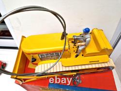 Bulldozer électrique en boite d'origine Joustra jouet ancien en tôle