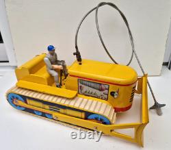 Bulldozer électrique en boite d'origine Joustra jouet ancien en tôle