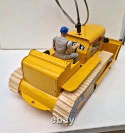 Bulldozer électrique en boite d'origine Joustra jouet ancien en tôle Bulldozer électrique en boite d'origine Joustra jouet ancien en tôle