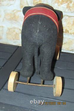 C1915 elephant steiff ancien en feutre sur roues steiff elephant pull toy