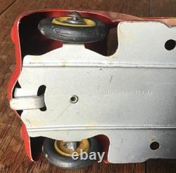 CIJ Renault 4CV rouge Sapeurs Pompiers en tôle avec sa clé TBE 1/20ème Test OK