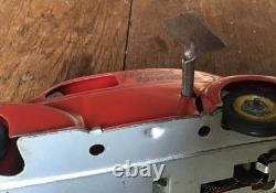 CIJ Renault 4CV rouge Sapeurs Pompiers en tôle avec sa clé TBE 1/20ème Test OK