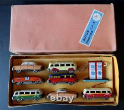 CR Rare Coffret Cadeau N°8 Pompe à Essence 7 Vehicules Superbe Etat France 1950 CR Rare Coffret Cadeau N°8 Pompe à Essence 7 Vehicules Superbe Etat France 1950