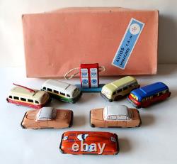 CR Rare Coffret Cadeau N°8 Pompe à Essence 7 Vehicules Superbe Etat France 1950