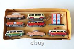 CR Rare Coffret Cadeau N°8 Pompe à Essence 7 Vehicules Superbe Etat France 1950
