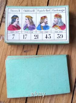 C. 1865 BEAUX CARTONS DE JEU ANCIEN Loto des Rois de France NARCON