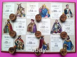 C. 1865 JEU ANCIEN Loto de l'Histoire de France Narçon Loto historique