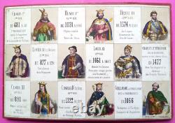 C. 1865 JEU ANCIEN Loto de l'Histoire de France Narçon Loto historique