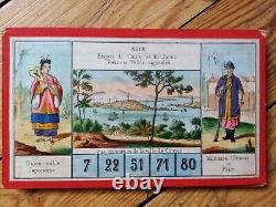 C. 1870 Tres Rares Cartons De Jeu Ancien Loto Geographique Bussiere Coudert