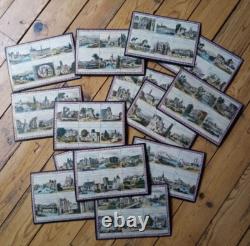 C. 1880 GRANDS CARTONS DE JEU ANCIEN Loto Géographique LION ou WATILLIAUX