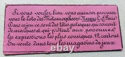 C. 1890 ANCIEN LOTO NOUVEAU JEU DES FABLES DE LA FONTAINE Léon SAUSSINE