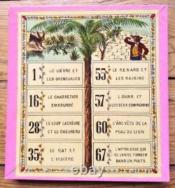 C. 1890 ANCIEN LOTO NOUVEAU JEU DES FABLES DE LA FONTAINE Léon SAUSSINE