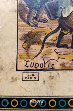 C. 1890 ANCIEN LOTO NOUVEAU JEU DES FABLES DE LA FONTAINE Léon SAUSSINE