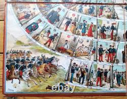 C. 1890 Ancien Grand Plateau Le Regiment Jeu De L'oie Militaria MD