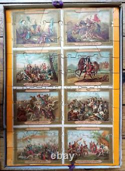 C. 1900 RARE GRAND JEU ANCIEN PUZZLE Tableaux militaires Militaria 45 x 33