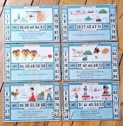 C. 1910 LOT COMPLET DE CARTONS DE JEU ANCIEN Loto Rébus REVENAZ & TABERNAT