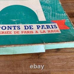 C. 1930 TRES RARE ANCIEN JEU LES PONTS DE PARIS Traversée de Paris à la nage