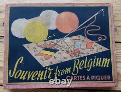 C. 1945 Rare Ancien Jeu De La Liberation Cartes A Piquer Souvenir From Belgium
