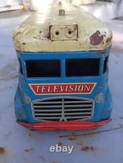 Camion Fourgon Joustra Télévision Jouet Tôle